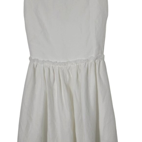 Aritzia Wilfred Hymne Linen Lyocell Criss Cross Back Midi Dress Womens Sz 10 - Picture 9 of 16